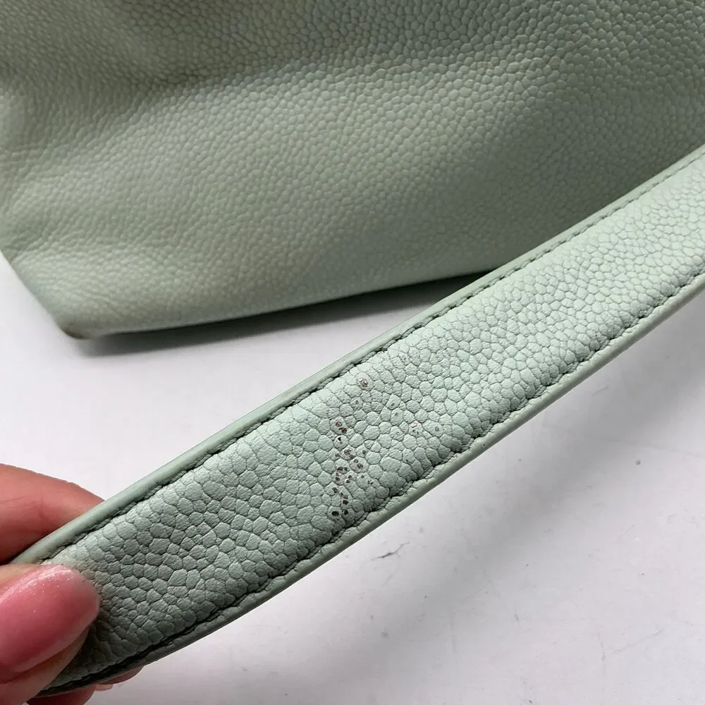 Kate Spade Mint Green Pebbled Leather Shoulder Crossbody Bag Chain Strap